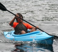 Happy kayaker