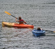 Evan and Colin Foster try out kayaking