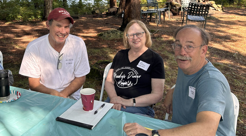 LWIA President Bill Kobertz visiting with Linda and Mark Heminway