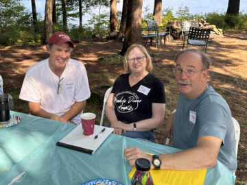 LWIA President Bill Kobertz visiting with Linda and Mark Heminway